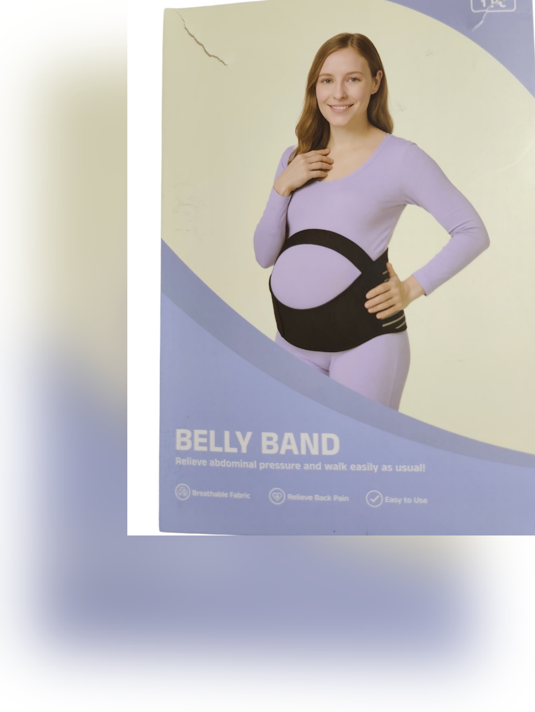 Maternity 3 In 1 Belly Band Support - Black With White Stripes